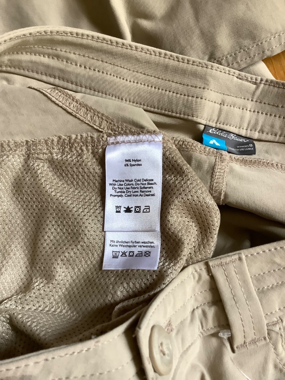 NWT Eddie Bauer Guide Pro Pants Beige Size 8 - Picture 10 of 10